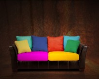 Use pillows to color your sofa!