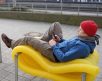Oliver Show's sculptures act as public seating for Hamburg residents