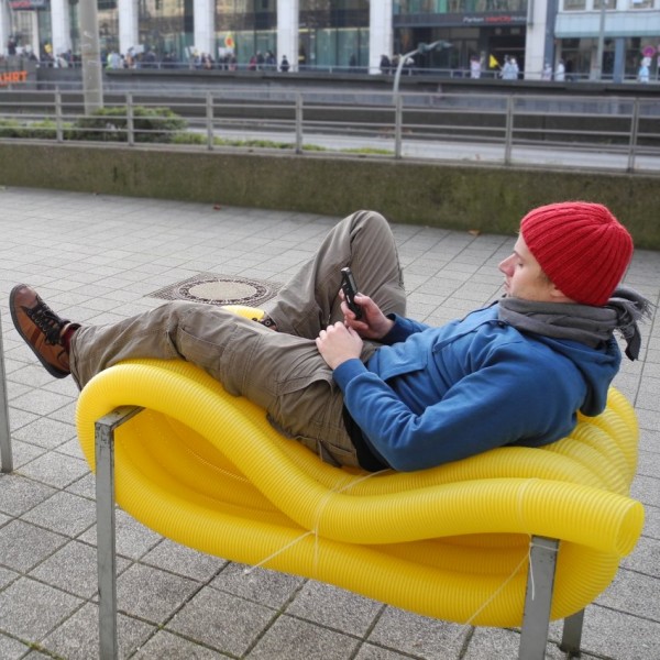 Oliver Show's sculptures act as public seating for Hamburg residents